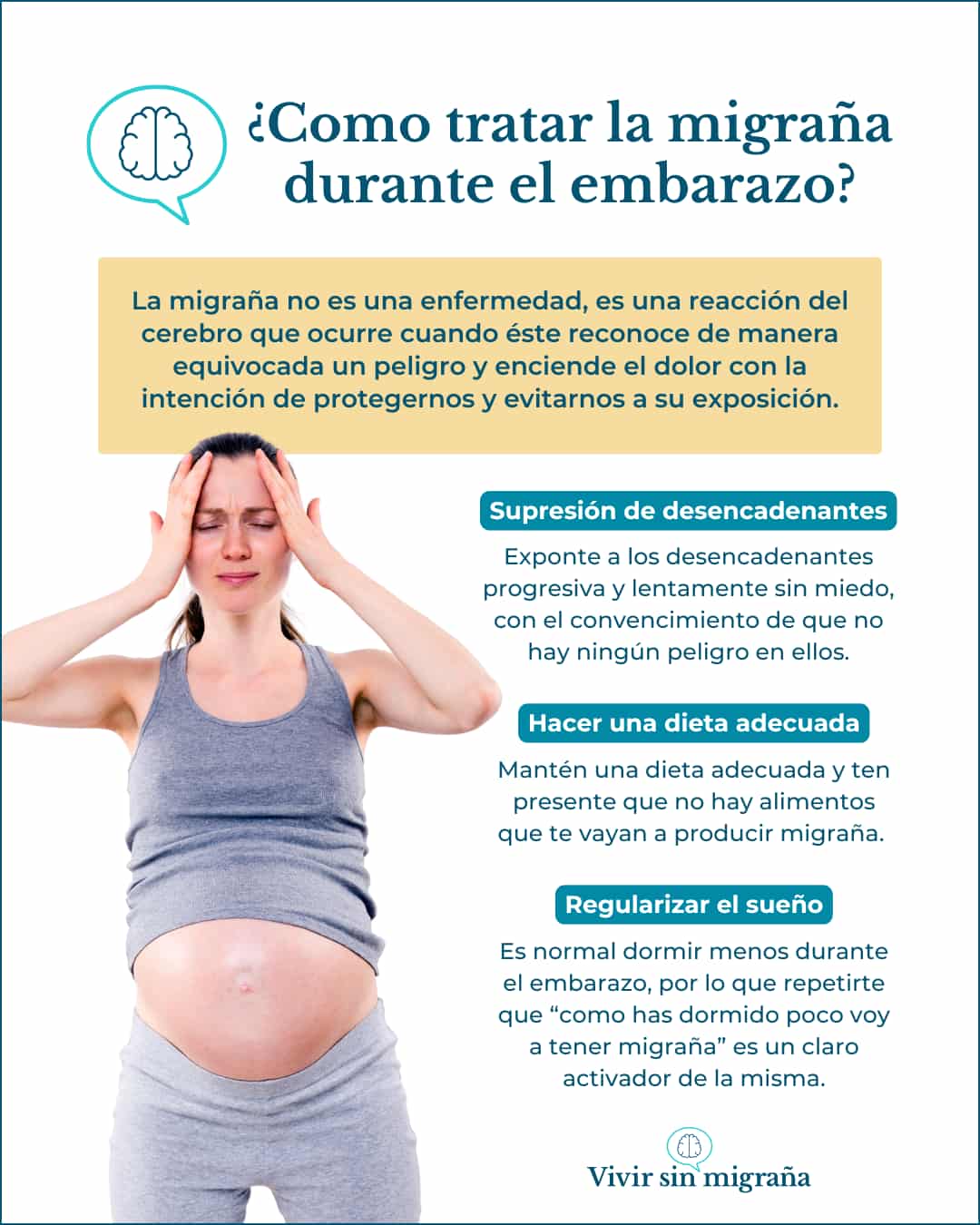 Infografía embarazo y migraña