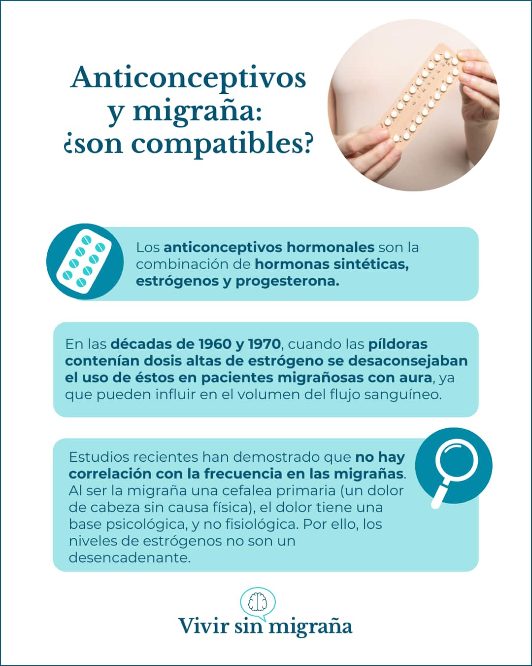 Infografía anticonceptivas y migraña